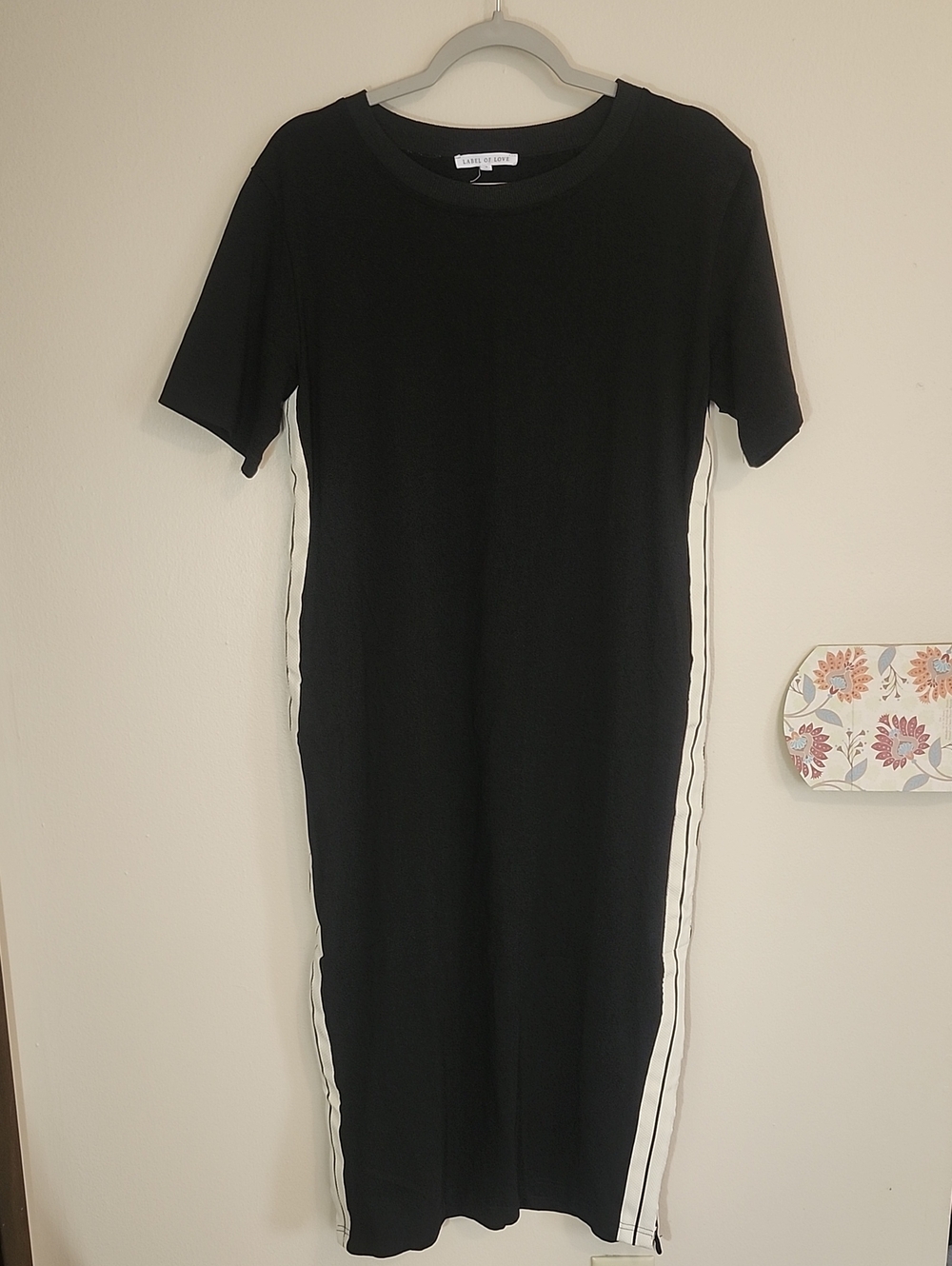 Label of Love Dress with Cream Side Stripes S